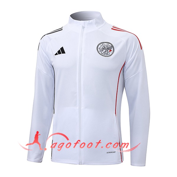 Veste Foot Ajax Blanc/Noir/Rouge 2025/2026