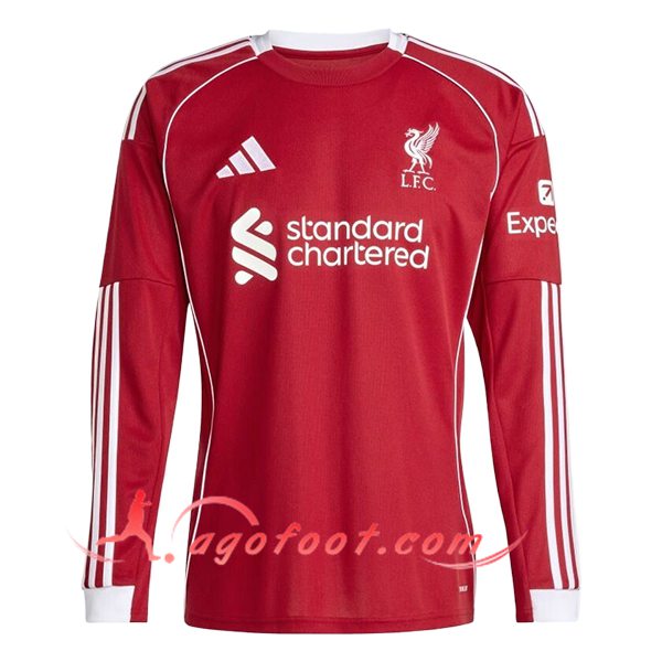 Nouveau Maillot de Foot FC Liverpool Domicile Manches Longues 2025/2026