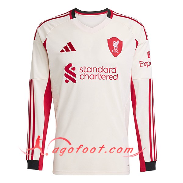 Nouveau Maillot de Foot FC Liverpool Exterieur Manches Longues 2025/2026