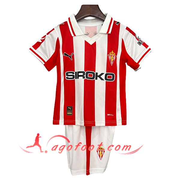 Nouveau Maillot de Foot Sporting Gijon Enfant Domicile 2025/2026