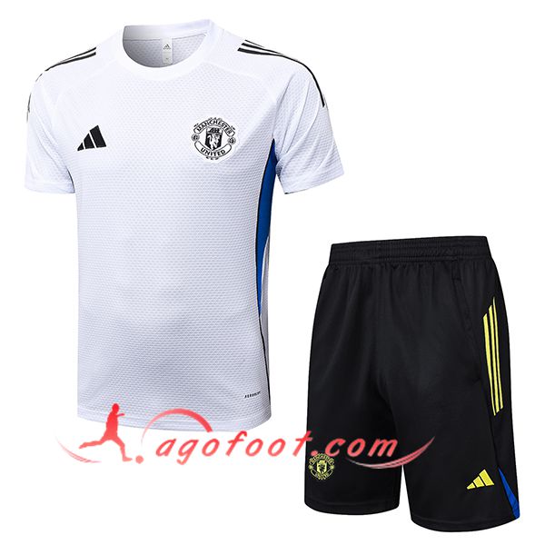 Ensemble Training T-Shirts Manchester United Blanc/Bleu 2025/2026