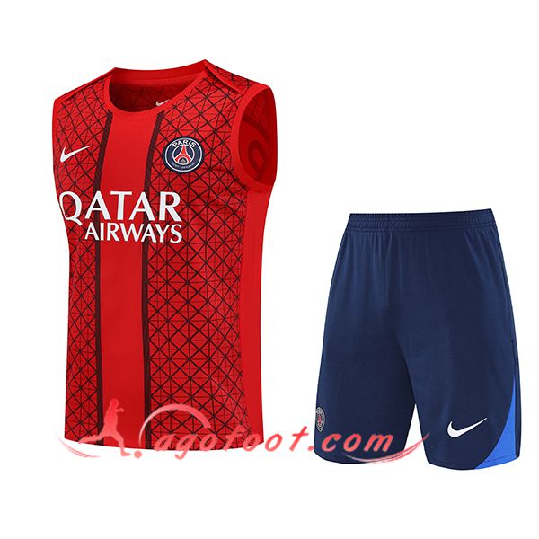 Ensemble Training Debardeurs PSG Rouge 2025/2026