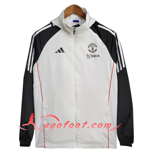 Coupe-Vent Manchester United Blanc/Noir 2025/2026