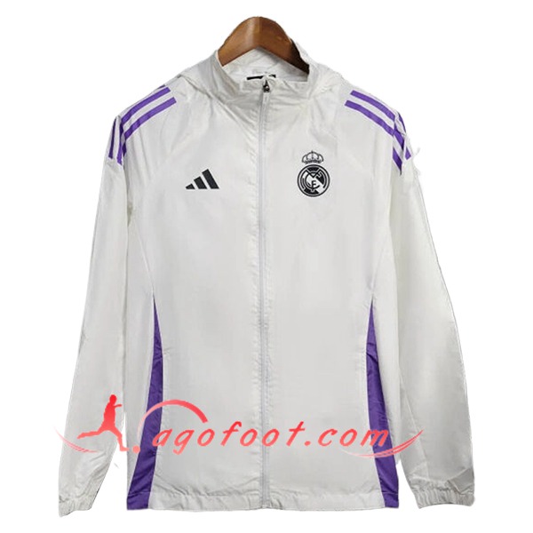 Coupe-Vent Real Madrid Blanc/Pourpre 2025/2026