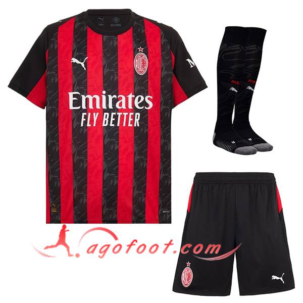 Ensemble Maillot Milan AC Domicile (Short + Chaussettes) 2025/2026