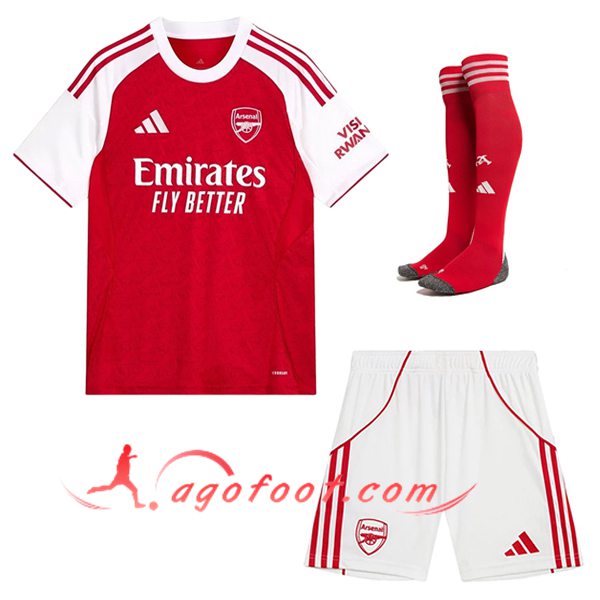 Ensemble Maillot Arsenal Domicile (Short + Chaussettes) 2025/2026