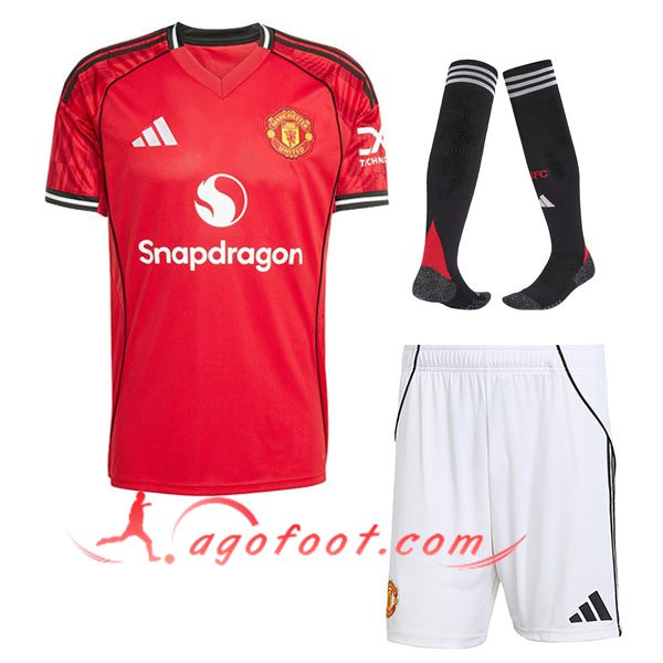 Ensemble Maillot Manchester United Domicile (Short + Chaussettes) 2025/2026