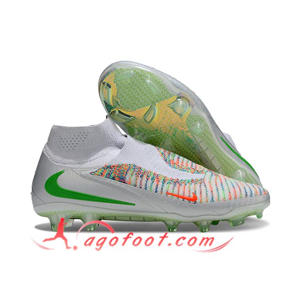 Nike Chaussures de Foot Phantom GX III Elite FG Gris/Vert/Orange
