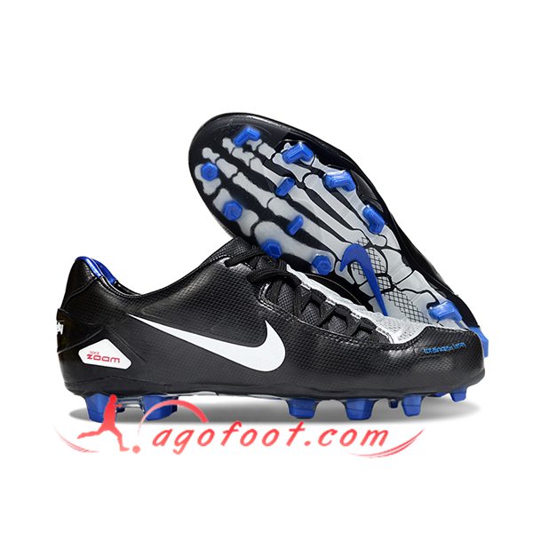 Nike Chaussures de Foot TOTAL 90 LASER FG Noir/Blanc