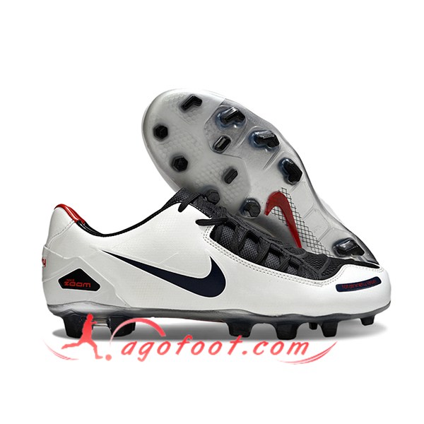 Nike Chaussures de Foot TOTAL 90 LASER FG Blanc/Noir