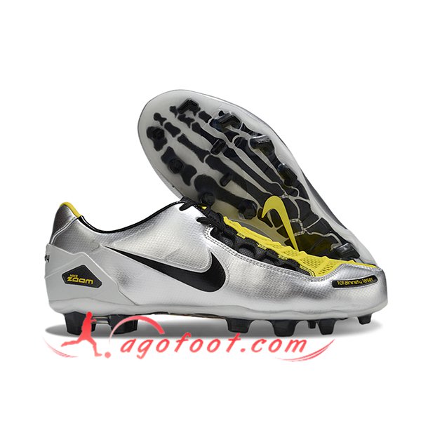 Nike Chaussures de Foot TOTAL 90 LASER FG Gris/Noir/Jaune