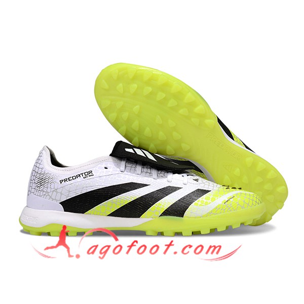Adidas Chaussures de Foot PREDATOR LEAGUE FT TURF Blanc/Vert/Noir