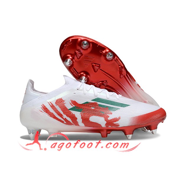 Adidas Chaussures de Foot F50 Elite SG Blanc/Rouge/Vert