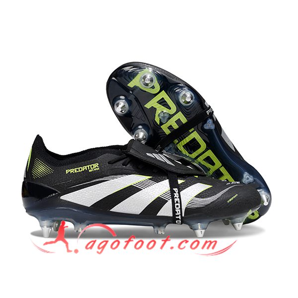 Adidas Chaussures de Foot 25 Predator Elite Tongue SG Blanc/Vert/Noir