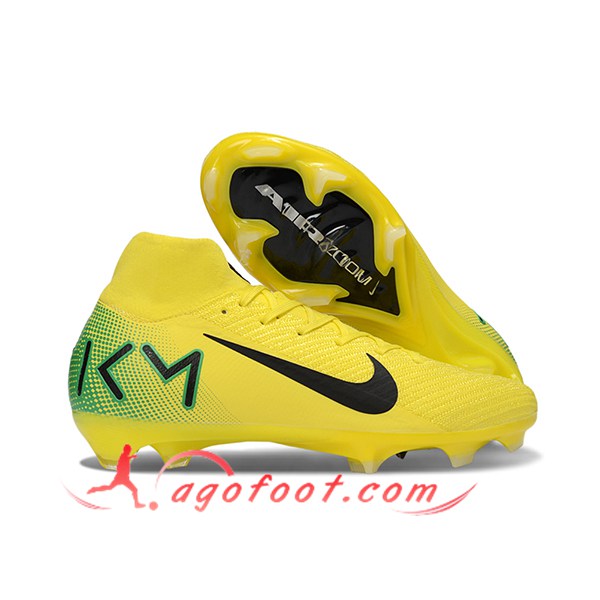 Nike Chaussures de Foot Air Zoom Mercurial Superfly IIX Elite FG Jaune/Vert/Noir