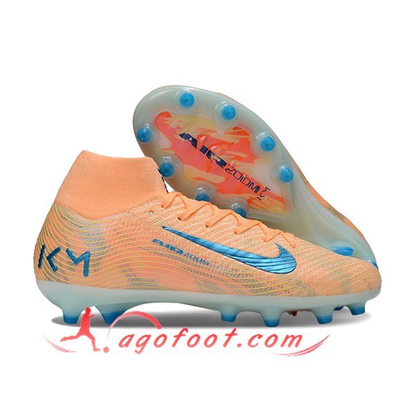 Nike Chaussures de Foot Air Zoom Mercurial Superfly IIX Elite AG Orange/Bleu