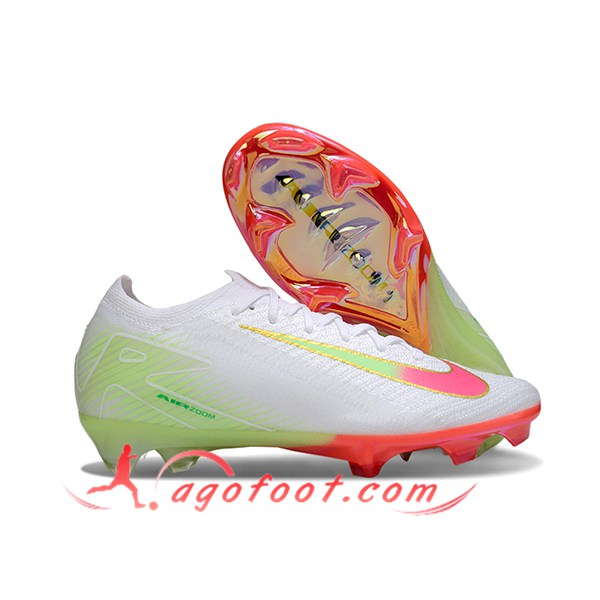 Nike Chaussures de Foot AIR Zoom Mercurial Vapor 16 Elite XXV FG Blanc/Vert/Rose