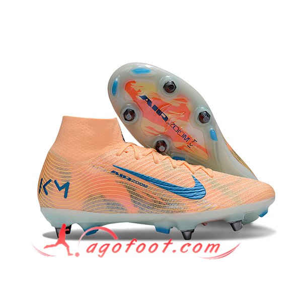 Nike Chaussures de Foot Air Zoom Mercurial Superfly IIX Elite SG Orange/Bleu