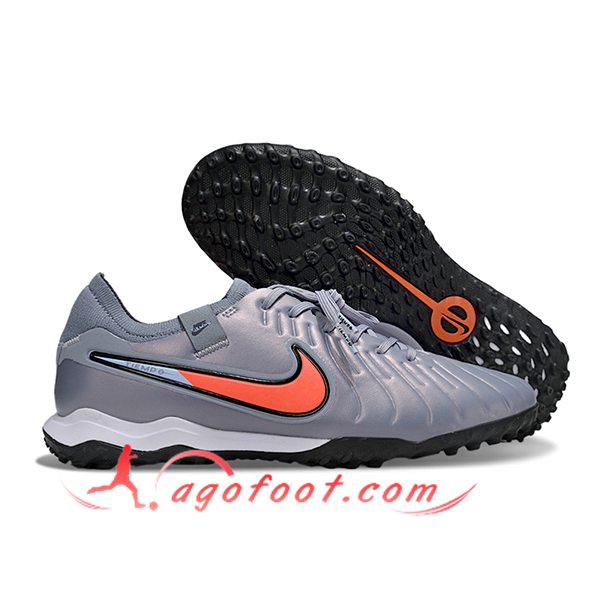 Nike Chaussures de Foot Tiempo Legend X PRO TF Gris/Orange