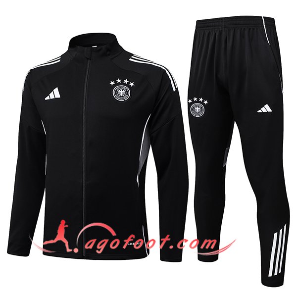 Ensemble Survetement de Foot Veste Allemagne Noir/Gris/Blanc 2025/2026