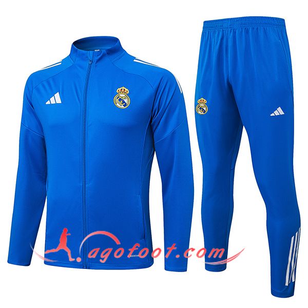 Ensemble Survetement de Foot Veste Real Madrid Bleu 2025/2026