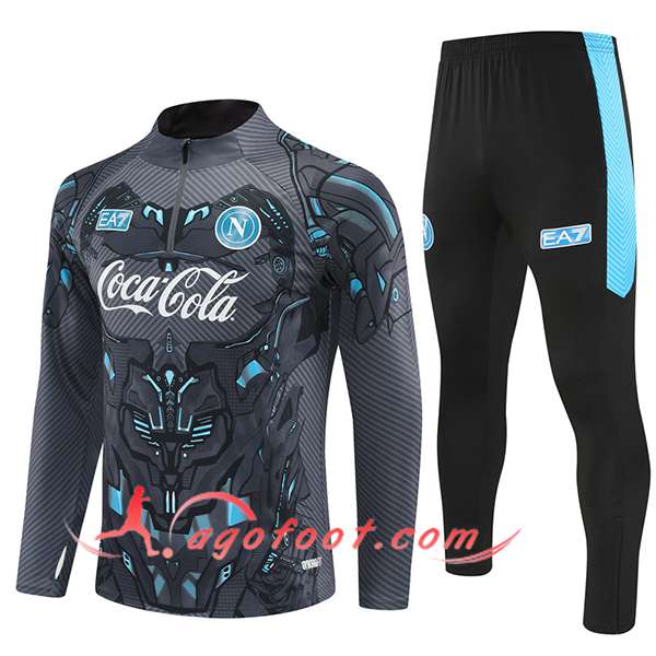 Ensemble Survetement de Foot SSC Naples Gris/Bleu 2025/2026