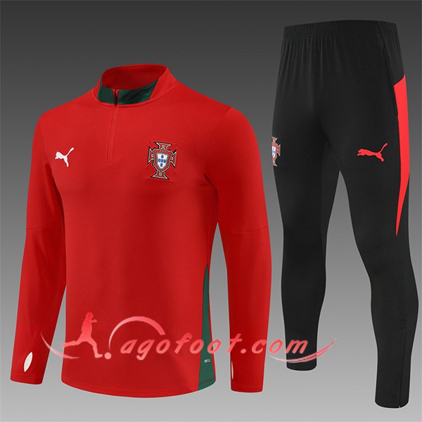 Ensemble Survetement de Foot Portugal Enfant Rouge/Vert 2025/2026