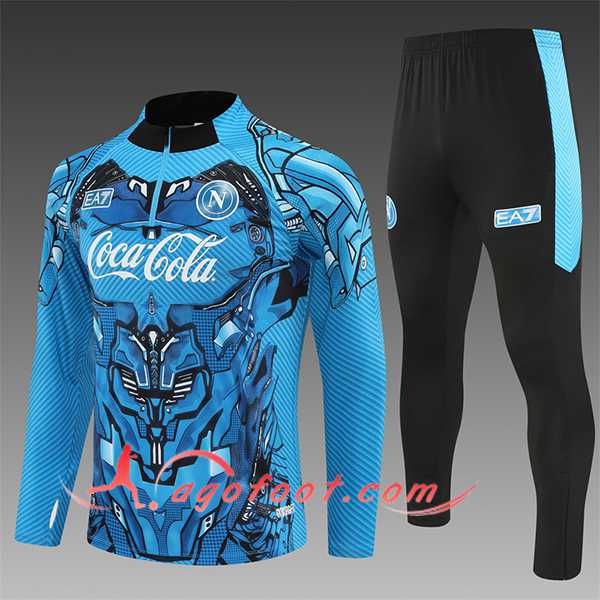 Ensemble Survetement de Foot SSC Naples Enfant Bleu/Noir 2025/2026