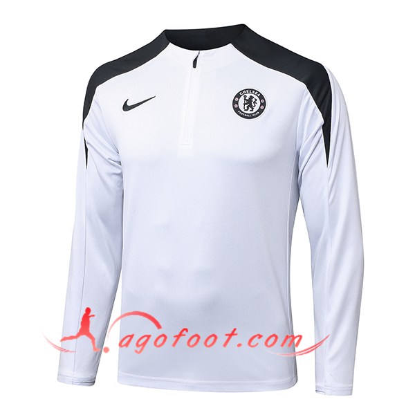 Sweatshirt Training FC Chelsea Blanc/Noir 2025/2026
