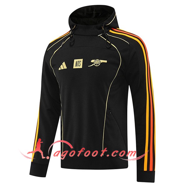 Sweatshirt Training Capuche Arsenal Noir/Orange 2025/2026