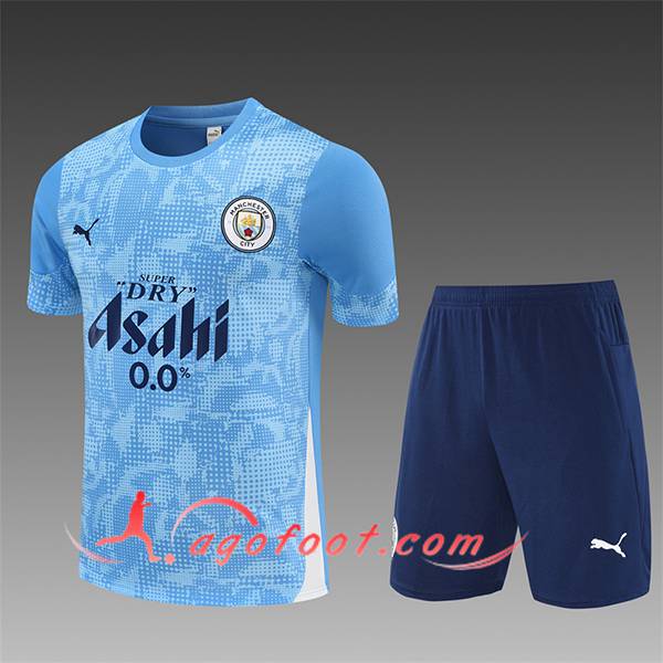 Ensemble Training T-Shirts Manchester City Enfant Bleu 2025/2026
