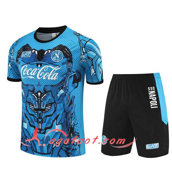 Ensemble Training T-Shirts SSC Naples Bleu/Noir 2025/2026