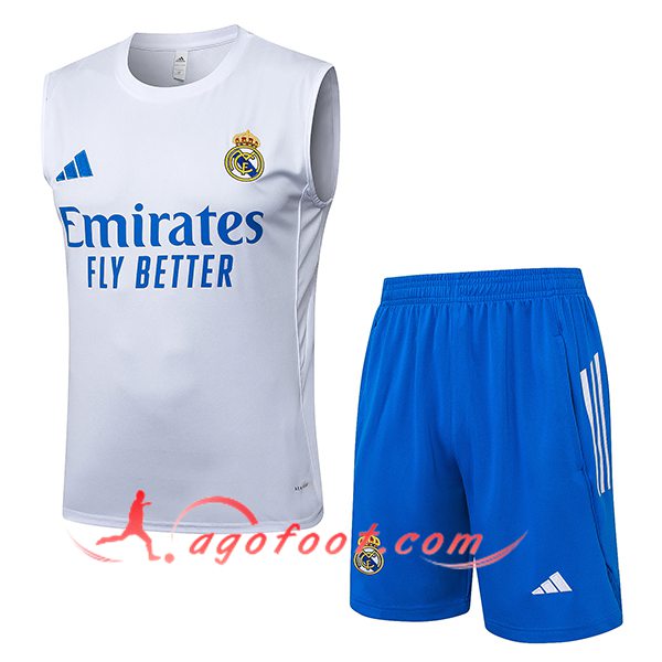 Ensemble Training Debardeurs Real Madrid Blanc/Bleu 2025/2026 -02