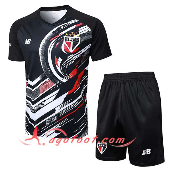 Ensemble Training T-Shirts Sao Paulo FC Noir/Blanc/Rouge 2025/2026