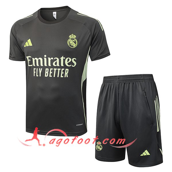 Ensemble Training T-Shirts Real Madrid Gris/Ver 2025/2026