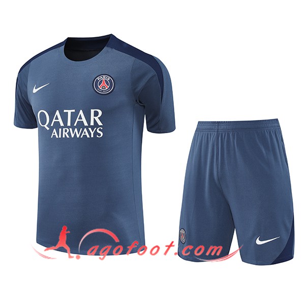 Ensemble Training T-Shirts PSG Gris/Bleu 2025/2026