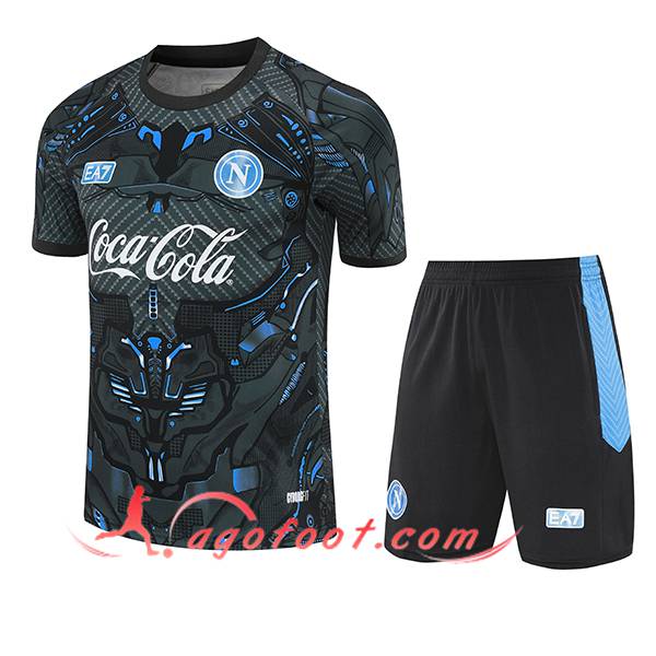 Ensemble Training T-Shirts SSC Naples Noir/Bleu 2025/2026