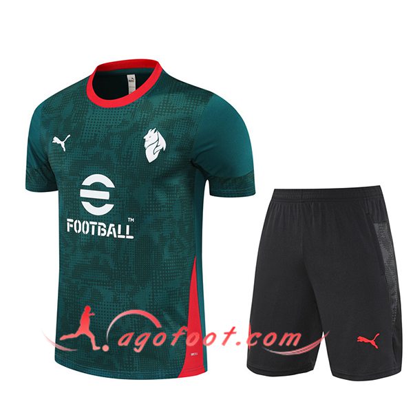 Ensemble Training T-Shirts Milan AC Vert/Rouge 2025/2026