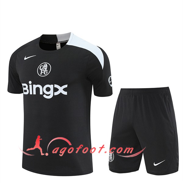 Ensemble Training T-Shirts FC Chelsea Noir/Blanc 2025/2026 -02