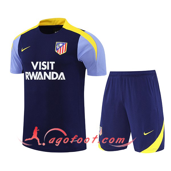 Ensemble Training T-Shirt Atletico Madrid Bleu/Pourpre/Jaune 2025/2026