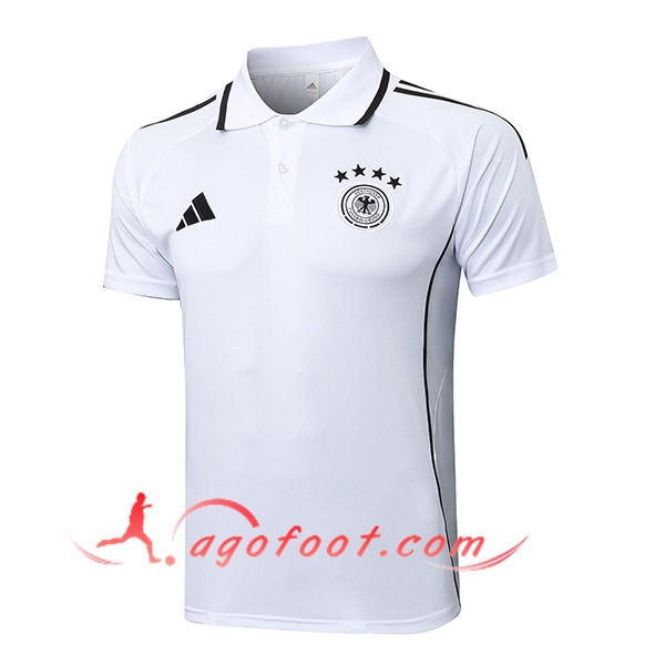 Polo Foot Allemagne Blanc/Noir 2025/2026