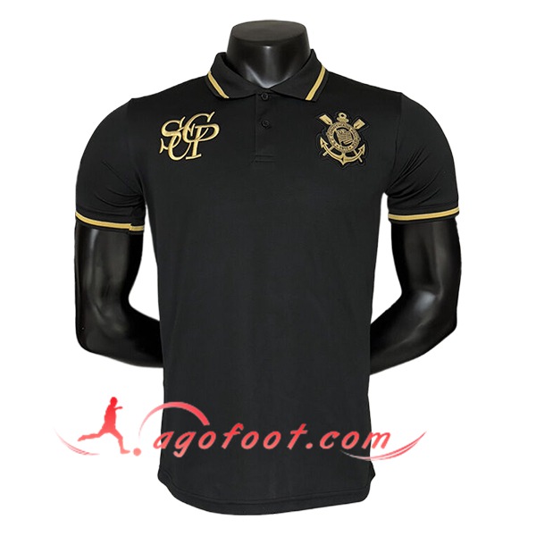 Polo Foot Corinthians Noir/Jaune 2025/2026