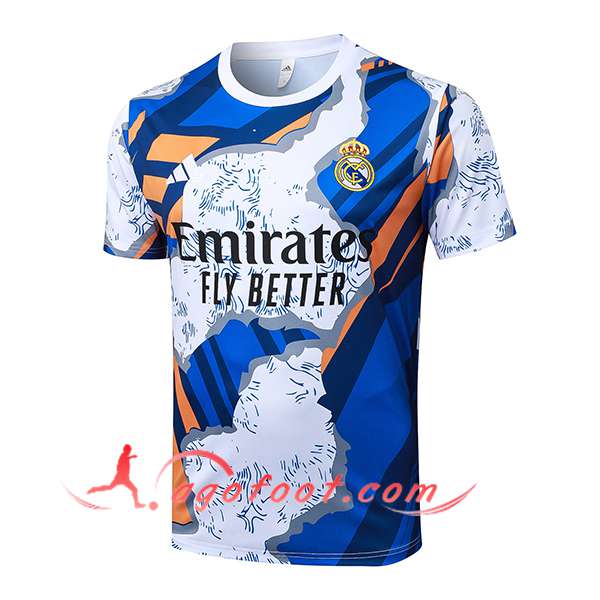 Training T-Shirts Real Madrid Blanc/Bleu/Orange 2025/2026