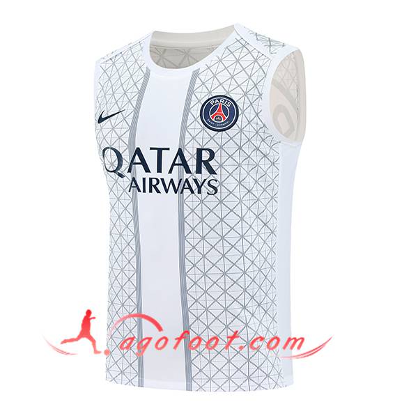 Training Debardeurs PSG Blanc/Gris 2025/2026