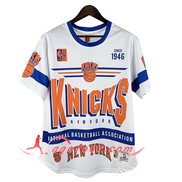 Maillot New York Knicks Retro 2025/26 Blanc/Orange/Bleu