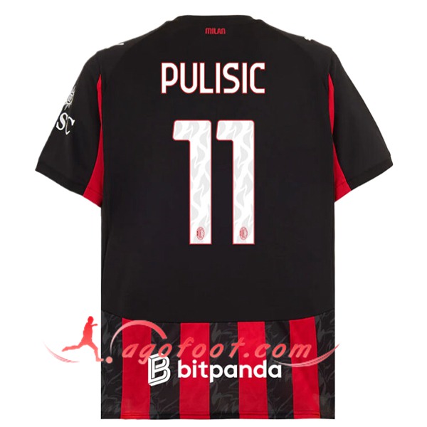 Maillot de Foot Milan AC (PULISIC #11) 2025/2026 Domicile