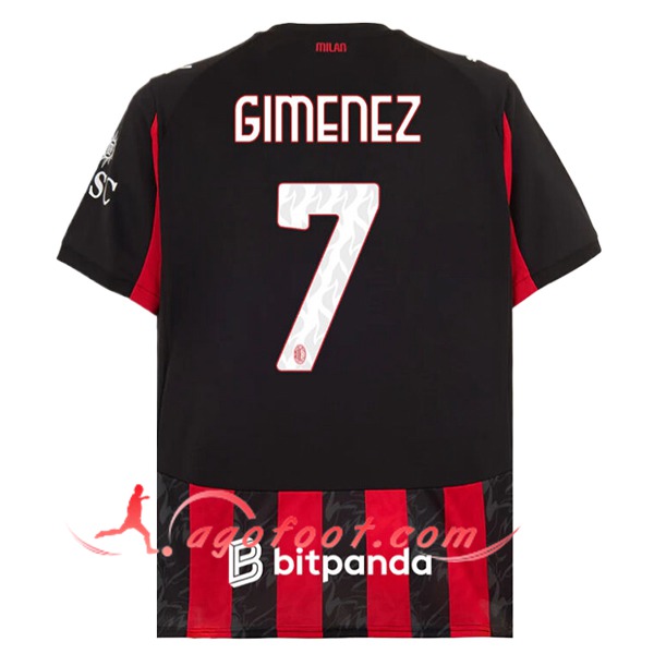 Maillot de Foot Milan AC (GIMENEZ #7) 2025/2026 Domicile