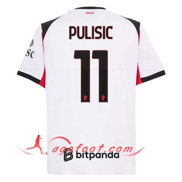 Maillot de Foot Milan AC (PULISIC #11) 2025/2026 Exterieur