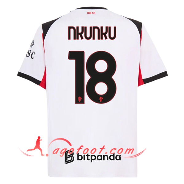 Maillot de Foot Milan AC (NKUNKU #18) 2025/2026 Exterieur