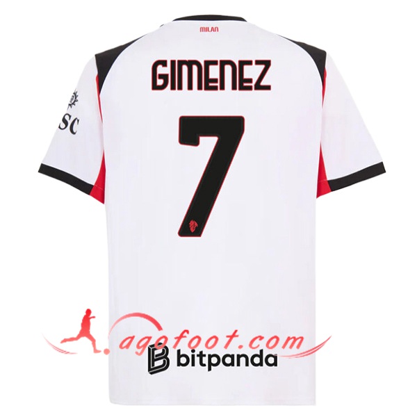 Maillot de Foot Milan AC (GIMENEZ #7) 2025/2026 Exterieur